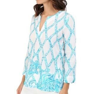 Lilly Pulitzer Amelia Island Tunic Top Turtle Cove Size XS